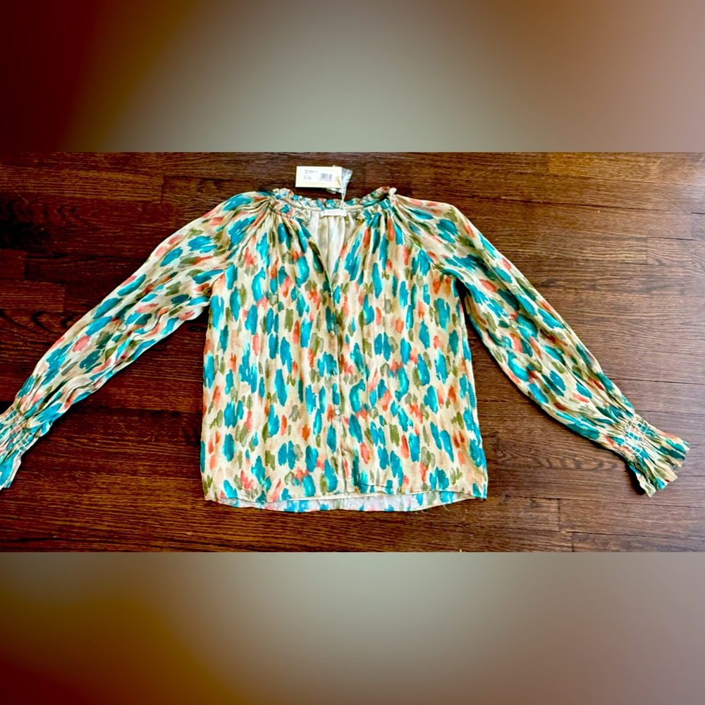 Ramy brook - NWT! Taryn abstract print metallic shirt